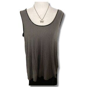 REITMANS Plus-size black grey white geometric print tank top XL 1X XXL 2X shirt
